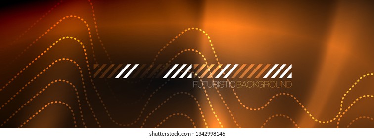 Modelo brilhante de luz neon escuro, projeto de linhas de fundo vetorial abstrato
