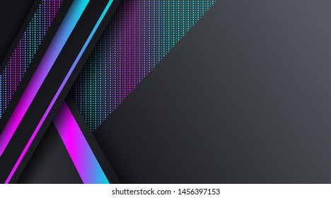 Dark Neon Technology Banner Background Template, suitable for presentation, banner promotion, brochure