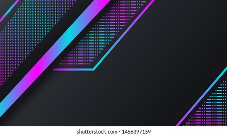 Dark Neon Technology Banner Background Template, suitable for presentation, banner promotion, brochure