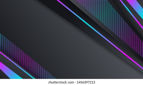 Dark Neon Technology Banner Background Template, suitable for presentation, banner promotion, brochure
