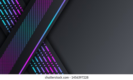 Dark Neon Technology Banner Background Template, suitable for presentation, banner promotion, brochure