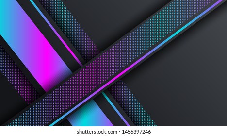 Dark Neon Technology Banner Background Template, suitable for presentation, banner promotion, brochure