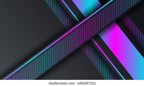 Dark Neon Technology Banner Background Template, suitable for presentation, banner promotion, brochure