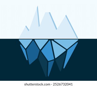 Dark net deep web surface level iceberg concept illustration