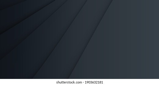 Dark neutral background for wide banner. Abstract Illustration. Luxurious black line background