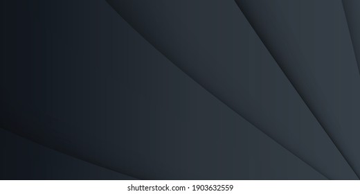 Dark neutral background for wide banner. Abstract Illustration. Luxurious black line background