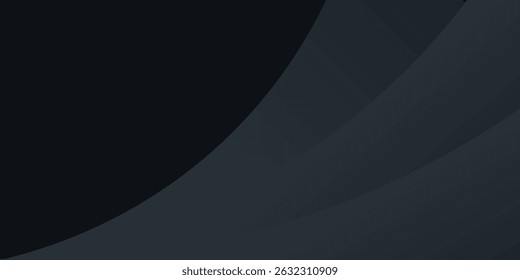 Plano de fundo neutro escuro para faixa larga. Ilustração abstrata. Fundo luxuoso da linha preta