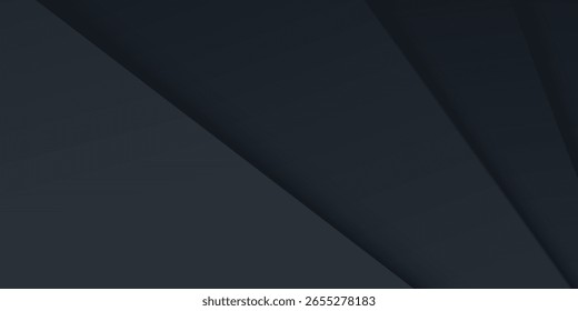 Dark neutral background for wide banner. Abstract Illustration. Luxurious black line background

