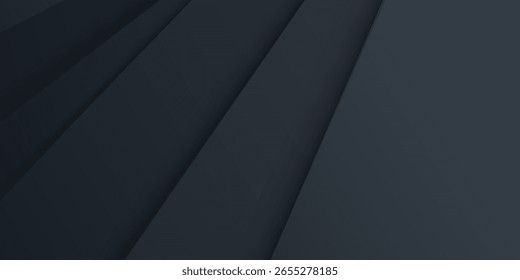Dark neutral background for wide banner. Abstract Illustration. Luxurious black line background
