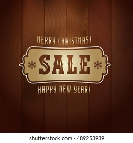 dark new timber background that build a difference in your new design with a classic typography yellow mark of merry christmas and cheerful new year 2017 vector image design template for greeting post