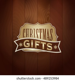 dark new wood background that make a difference in your new design with a vintage typography yellow sign of merry christmas and happy new year 2017 vector painting design template for greeting card or