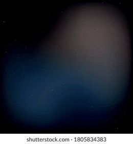 Dark night blurred sky with shining stars and nebulas in deep space. Abstract astronomic illustration with colorful gradient background. Fantasy vector template for different projects. EPS10