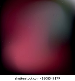 Dark night blurred sky with shining stars and nebulas in deep space. Abstract astronomic illustration with colorful gradient background. Fantasy vector template for different projects. EPS10