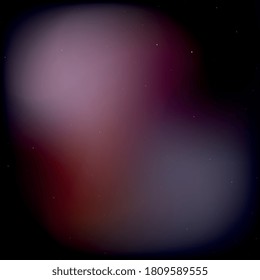 Dark night blurred sky with shining stars and nebulas in deep space. Abstract astronomic illustration with colorful gradient background. Fantasy vector template for different projects. EPS10