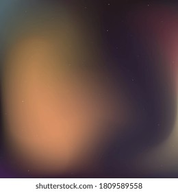 Dunkle Nacht unscharfer Himmel mit leuchtenden Sternen und Nebel im tiefen Raum. Abstrakte astronomische Illustration mit buntem Farbverlauf-Hintergrund. Fantasy-Vektorvorlage für verschiedene Projekte. EPS10