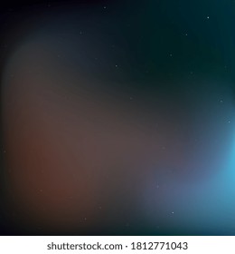 Dark night blurred sky with shining stars and nebulas in deep space. Abstract astronomic illustration with colorful gradient background. Fantasy vector template for different projects. EPS10