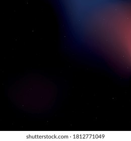 Dark night blurred sky with shining stars and nebulas in deep space. Abstract astronomic illustration with colorful gradient background. Fantasy vector template for different projects. EPS10