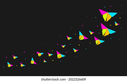 Dark Night Colorful and Beautiful flock of Butterfly Vector Illustration