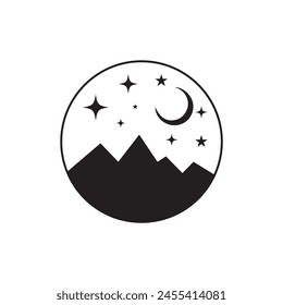 Dark and Night day button icon star vector design.