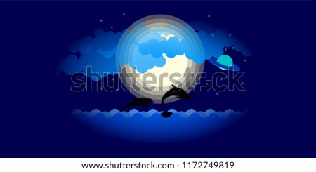 Dark Night. Dolphins