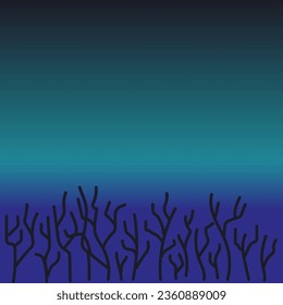 Dark night sea landscape background.