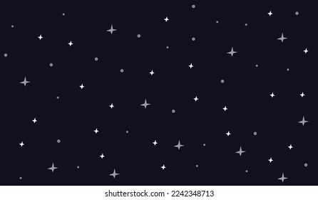 Dark night sky background illustration with sparkling stars. Perfect for wallpaper decoration or gift wrapping.