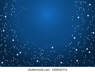 A dark night sky with sparkling stars and planets. Vector illustration