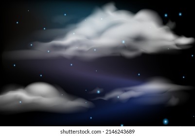 Dark night sky with starlight  illustration