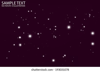 Dark night and stars vector background template - Vector shiny sparkles by night background illustration
