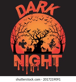 dark night t shirt design, vector file.