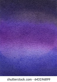 Dark night watercolor painted vector background in blue, black and purple