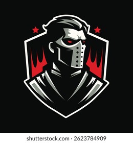 Dark ninja esport mascot logo design