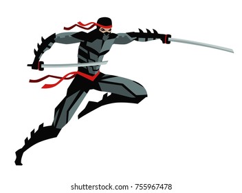 dark ninja with swords