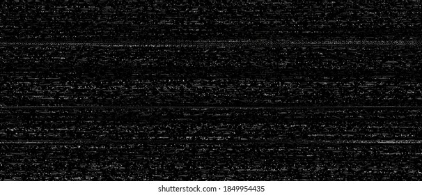 Efecto de ruido oscuro. Parálisis Vhs, señal dañada y textura retro de TV distorsionada. Fondo del vector del problema del monitor en blanco y negro