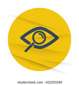 Dark Observation icon label on wrinkled paper