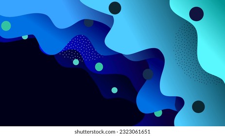 Dark ocean waves and island glowing gradient abstract background