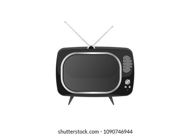 Dark Old TV. Flat vector illustration EPS10.