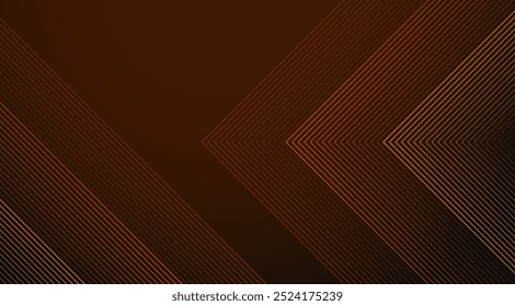 Dark orange abstract background with glowing lines technology futuristic concept. Modern shiny geometric lines design. Horizontal banner template suitable for cover, header, poster, banner, web