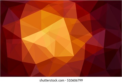 Dark orange abstract mosaic background. Brand-new colored illustration in blurry style with gradient. Triangular pattern for your business design.