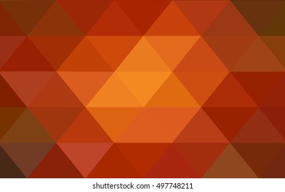 Dark orange abstract polygonal background. Creative geometric illustration in Origami style with gradient. A completely new template for your business design.