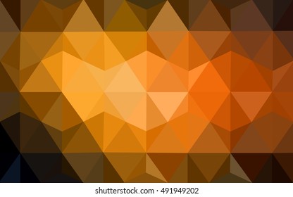 Dark orange abstract polygonal template. Creative illustration in halftone style with gradient. The template can be used as a background for cell phones.