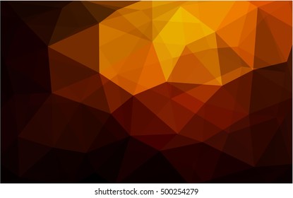 Dark orange abstract polygonal template. Shining colored illustration in a brand-new style. The template can be used as a background for cell phones.