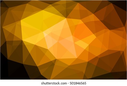 Dark orange abstract polygonal template. Shining illustration, which consist of triangles. A completely new template for your business design.