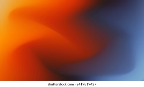 Dark Orange Blue Abstract Gradient Background.Vector Graphic Template with Blending Waves.