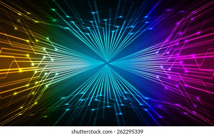 Dark orange blue pink color Light Abstract Technology background for computer graphic website internet. circuit