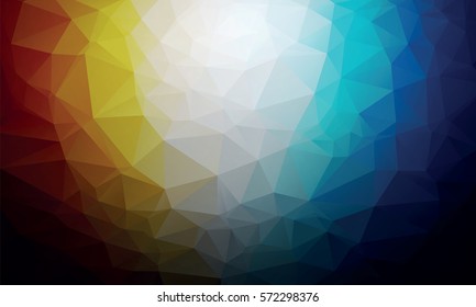 dark orange blue polygon background