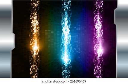 Dark orange blue purple Light Abstract Technology background for computer graphic website internet. Brochure. card. silver. circuit