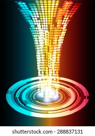 Dark orange blue red abstract light lamps vector background. Light Abstract Technology background for computer graphic website internet. circuit. star. Spark. pixel. infographics.