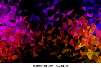 Dark orange, blue vector abstract polygonal pattern. Creative geometric illustration in Origami style with gradient. A completely new design for your business.