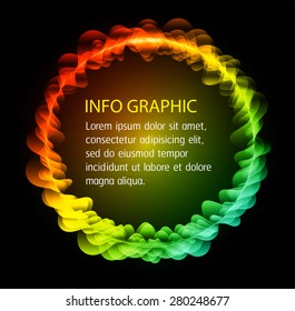 Dark orange blue yellow red circle Light Abstract Technology background for computer graphic website internet business. text box. Brochure. card. infographics. label.
